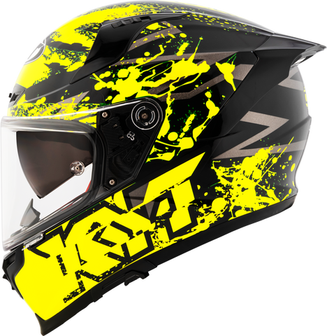 KYT Striker 2V Neutron Gloss Black Yellow Helmet