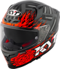 KYT Striker 2V Flaming Gloss Anthracite Red Helmet