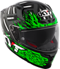 KYT Striker 2V Flaming Gloss Anthracite Green Helmet