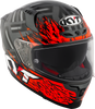 KYT Striker 2V Flaming Gloss Anthracite Red Helmet