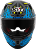 KYT Striker 2V Flaming Gloss Grey Blue Helmet