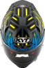 KYT Striker 2V Flaming Gloss Grey Blue Helmet