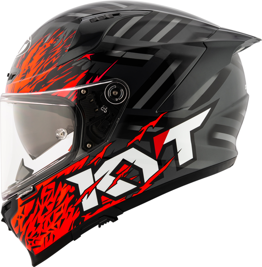 KYT Striker 2V Flaming Gloss Anthracite Red Helmet