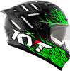 KYT Striker 2V Flaming Gloss Anthracite Green Helmet