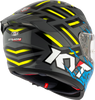 KYT Striker 2V Flaming Gloss Grey Blue Helmet