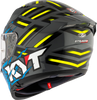 KYT Striker 2V Flaming Gloss Grey Blue Helmet