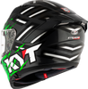 KYT Striker 2V Flaming Gloss Anthracite Green Helmet