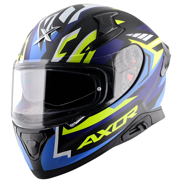 AXOR Apex Streak Dull Black Blue Helmet