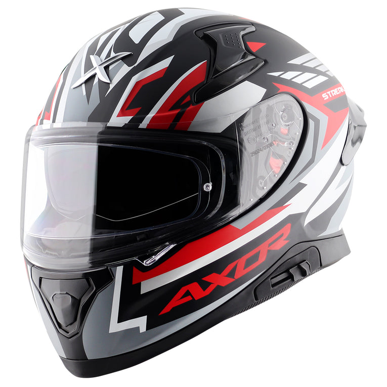 AXOR Apex Streak Dull Black Red Helmet