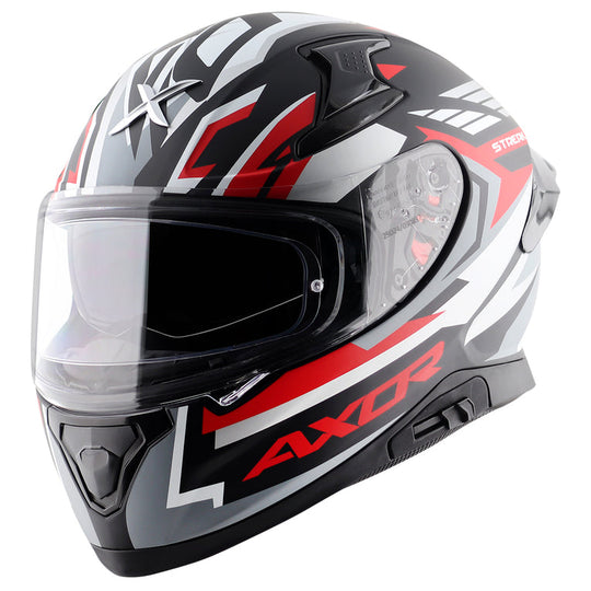 AXOR Apex Streak Dull Black Red Helmet