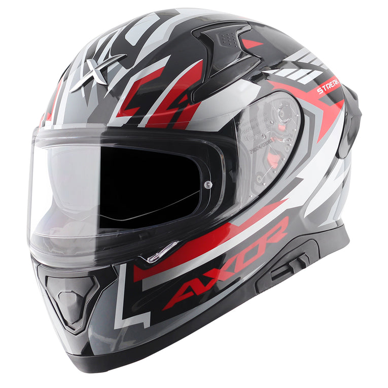 AXOR Apex Streak Gloss Black Red Helmet