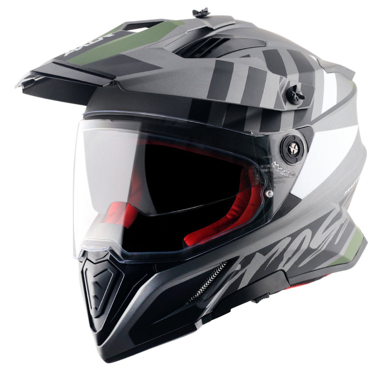 AXOR XCross Dual Visor Orbit Dull Athena Grey Black Helmet