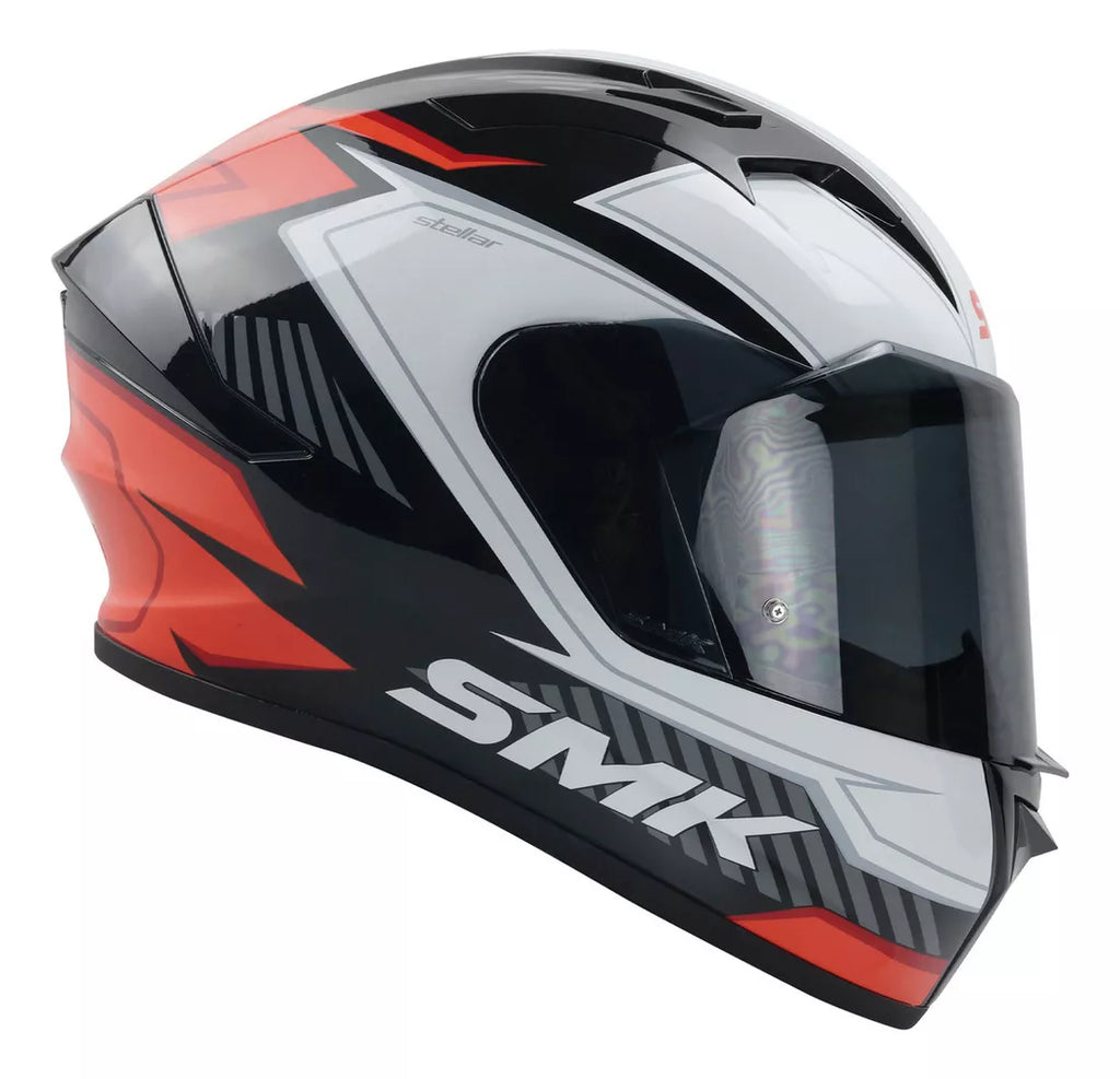 SMK Stellar Sports Adox Gloss Black Red White (GL231) Helmet