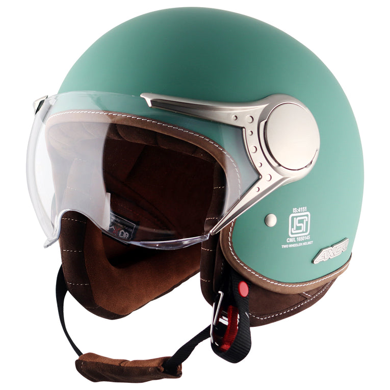 AXOR Retro Jet West Open Face Helmet (Dull Aqua Green)