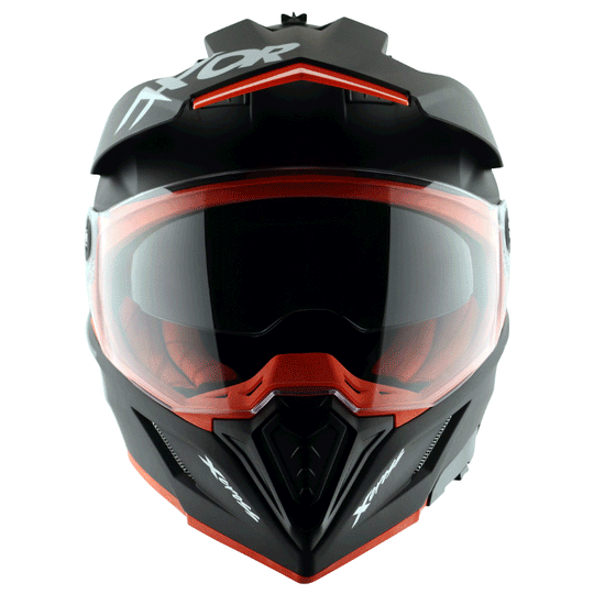 AXOR XCross Dual Visor Solid Dull Black Orange Helmet