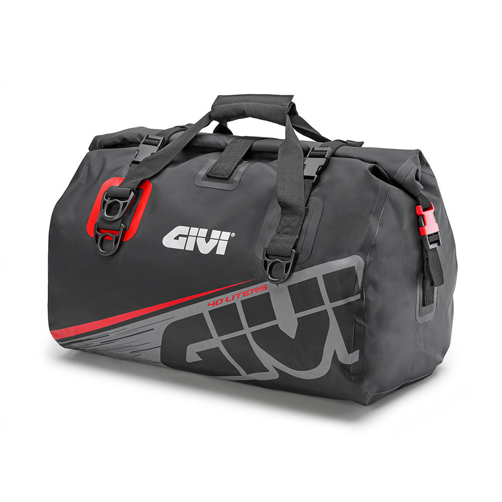 GIVI Waterproof Cylinder Tail Bag 40 Ltr Grey Red (EA115GR) - Moto Central