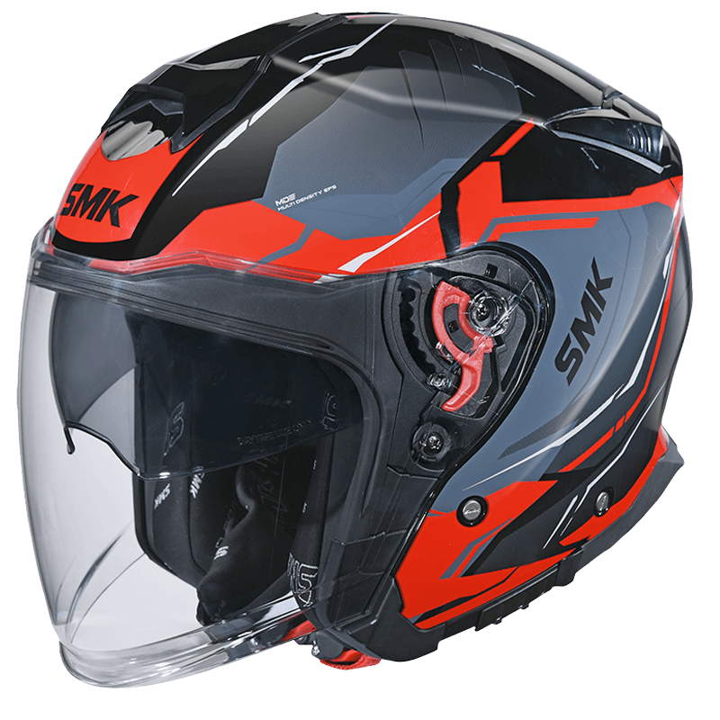 SMK GTJ Escape Black Red Grey Gloss (GL236) Helmet