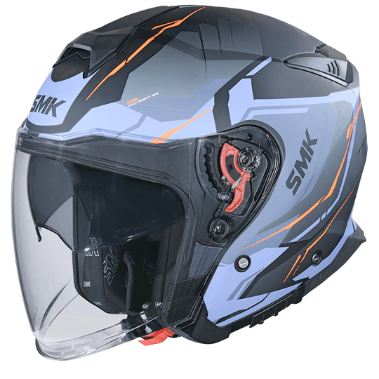 SMK GTJ Escape Black Blue Orange Gloss (GL257) Helmet