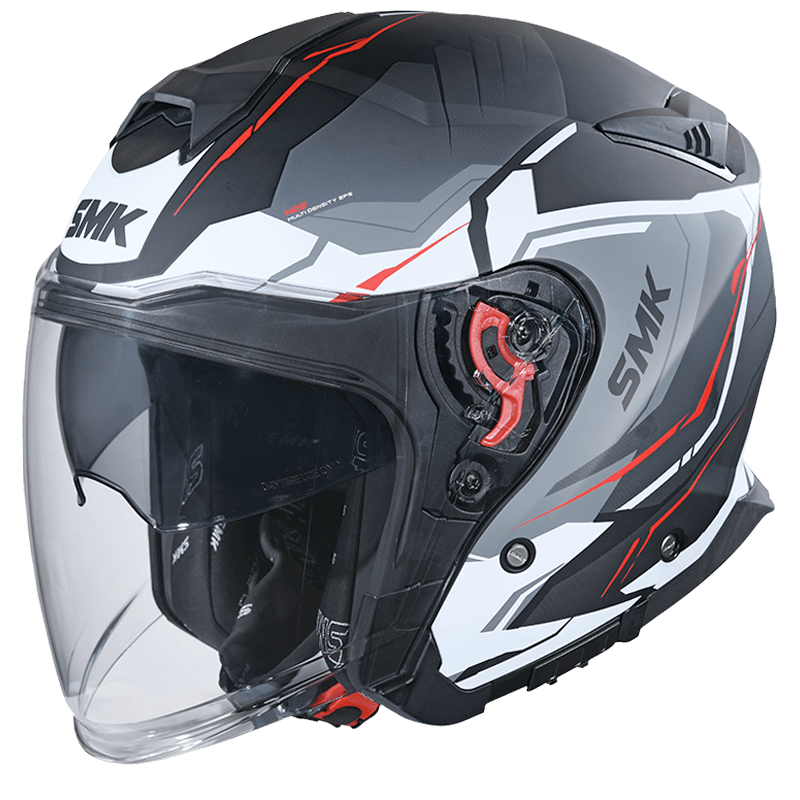 SMK GTJ Escape Black White Red Gloss (GL213) Helmet