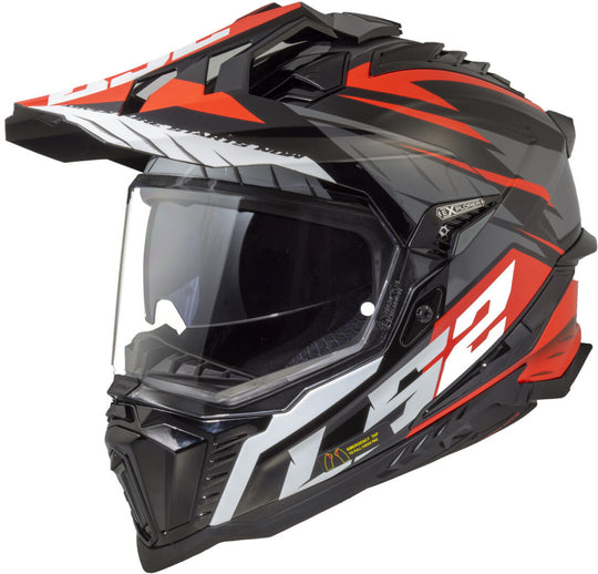 LS2 MX701 EXPLORER Spire Black Titanium Red Gloss Helmet
