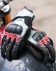 Viaterra Holeshot Pro Semi Gauntlet Motorcycle Riding Gloves (Red)