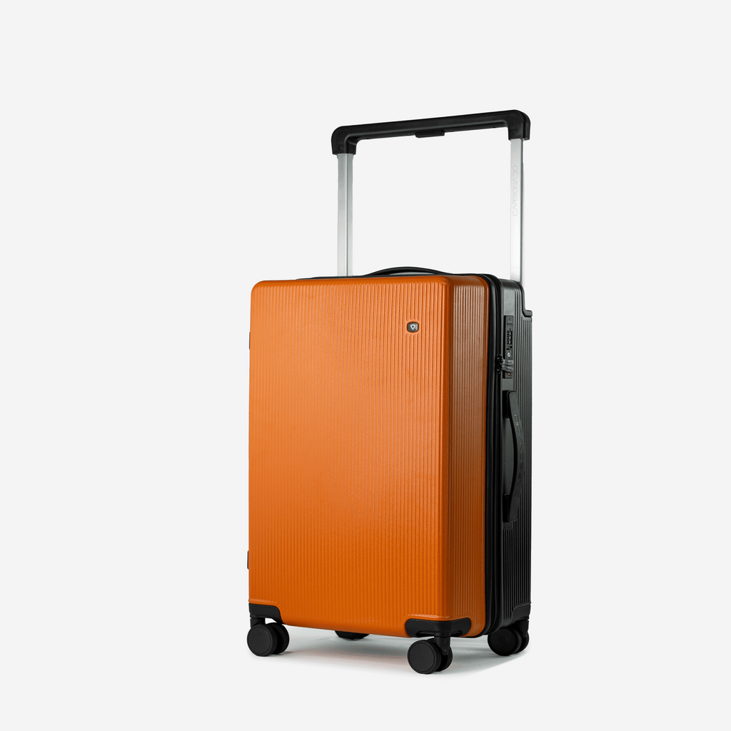 Orange store hard suitcase