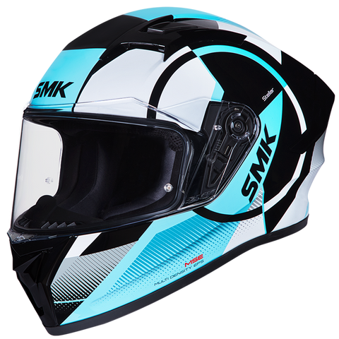 SMK Stellar Sports Faro Gloss Black White Blue (GL215) Helmet