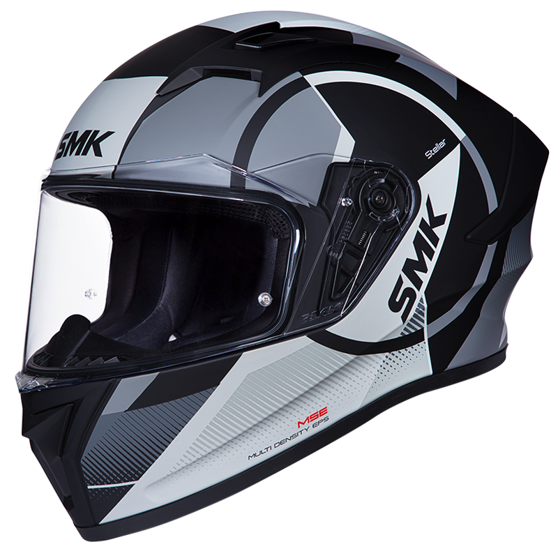 SMK Stellar Sports Faro Matt Black Grey (MA266) Helmet