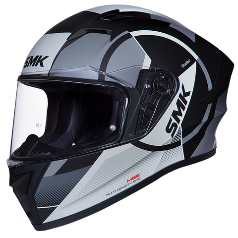 SMK Stellar Sports Faro Matt Black Grey (MA266) Helmet
