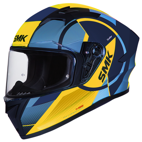SMK Stellar Sports Faro Gloss Blue Yellow (GL554) Helmet