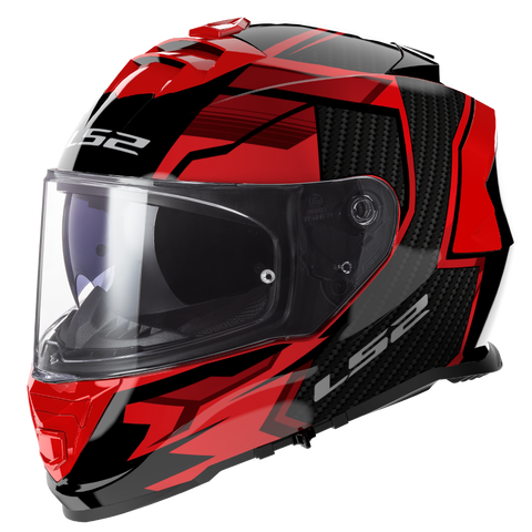 LS2 FF800 Storm II Tracker Black Red Gloss Helmet (D Ring)