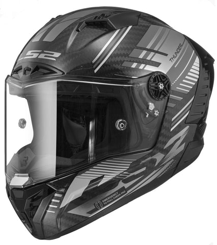 LS2 FF805 THUNDER Plus Carbon Volt Gloss Black Grey Helmet