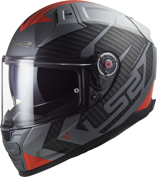 LS2 FF811 VECTOR II Splitter Matt Titanium Red Helmet