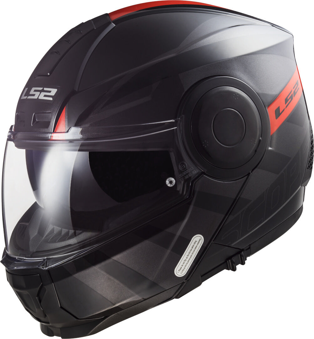 Casque Moto LS2 Drifter Mud - Modulable, Couleur Matt Black Orange, Homologué ECE 22.06
