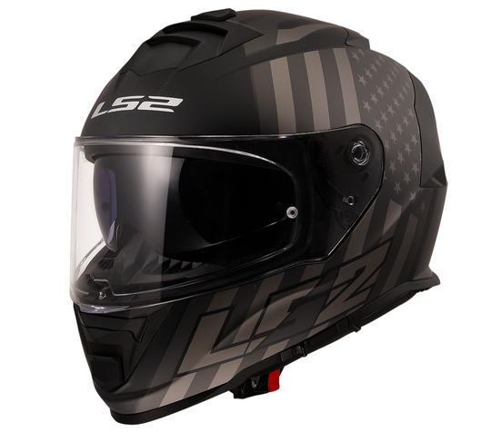LS2 FF800 Storm II Flag Black Grey Gloss Helmet (D Ring)