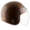AXOR Retro Jet Leather Open Face Helmet (Forest Green)