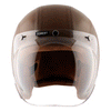 AXOR Retro Jet Leather Open Face Helmet (Forest Green)