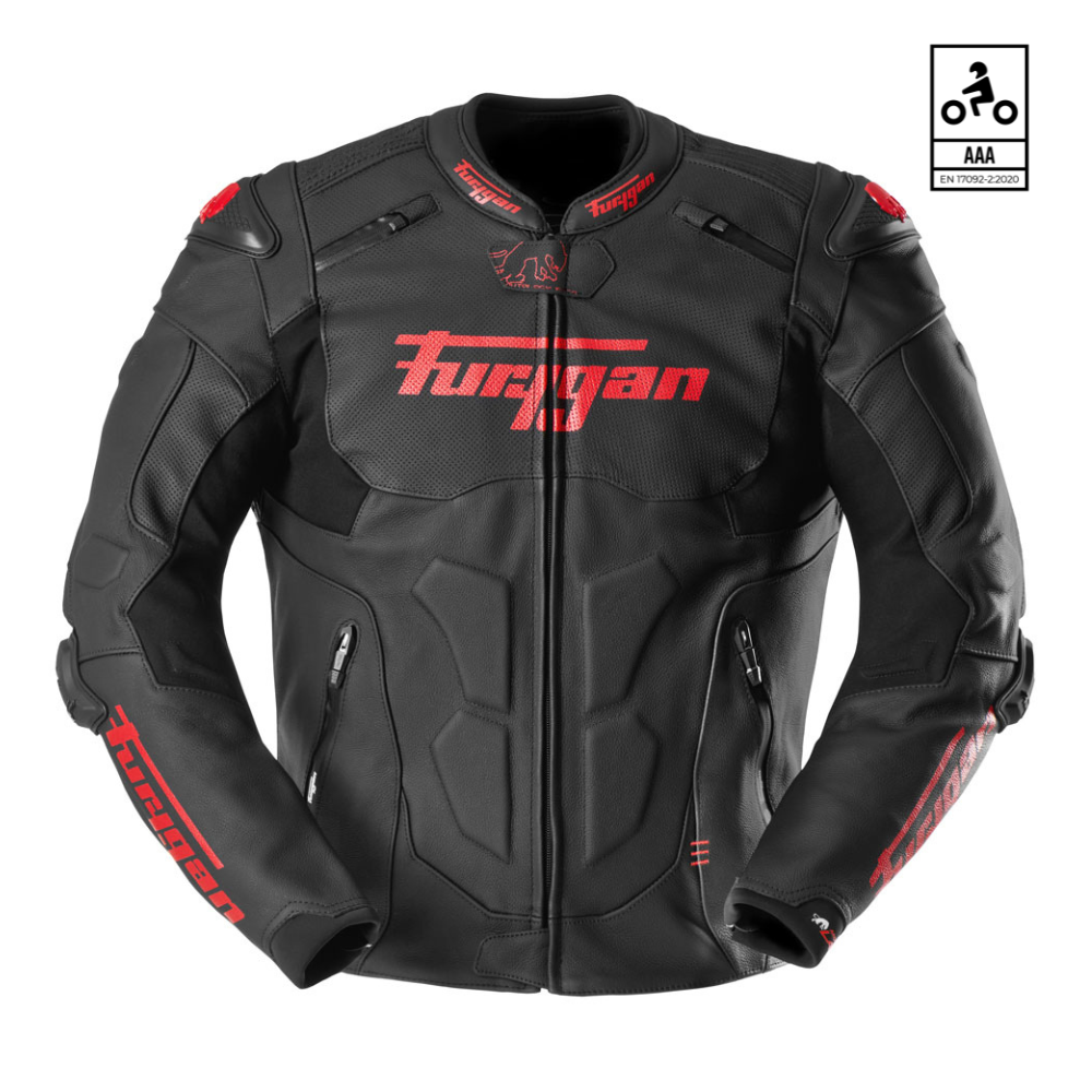 Furygan Raptor Evo 3 Leather Jacket (Black Red)