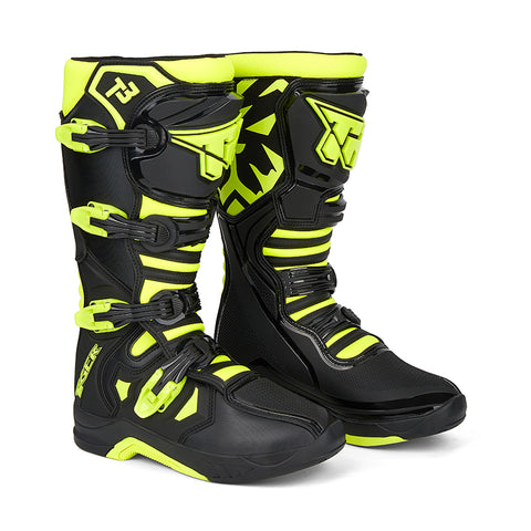 Tiger Racing T3 Offroad MX Riding Boots (Black Neon Green) - Moto Central