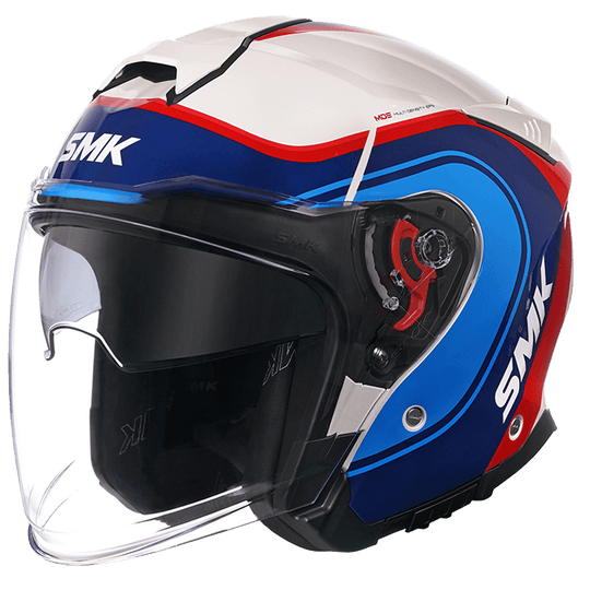 SMK GTJ Libero Gloss White Blue Red (GL153) Helmet