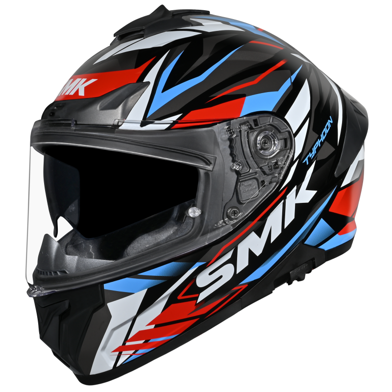 SMK Typhoon Rival Matt Black White Red (MA213) Helmet