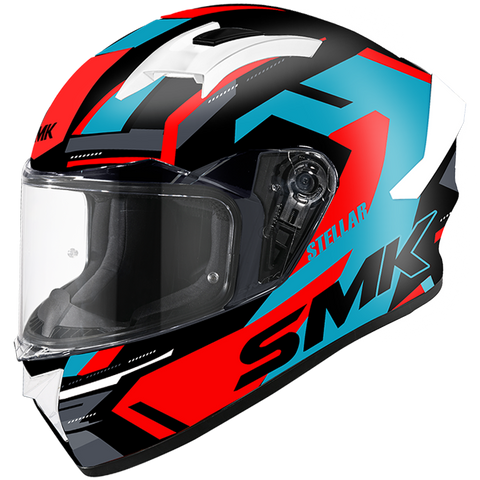 SMK Stellar Sports K Power Matt Black Blue Red (MA253) Helmet
