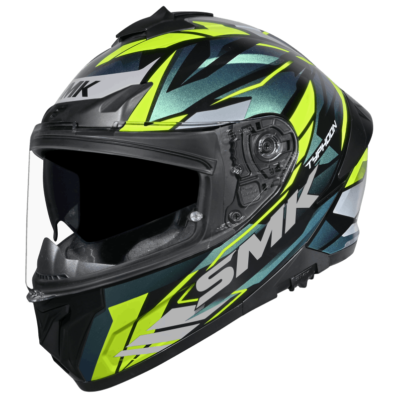 SMK Typhoon Rival Gloss Black Blue Yellow (GL254C) Helmet