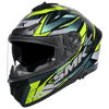 SMK Typhoon Rival Gloss Black Blue Yellow (GL254C) Helmet