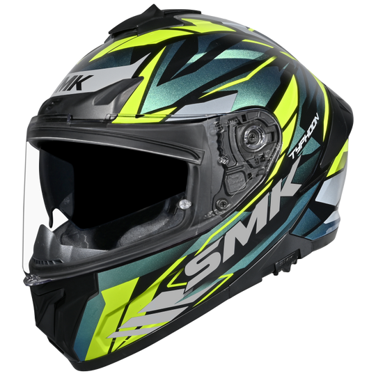 SMK Typhoon Rival Matt Black Blue Yellow (MA254C) Helmet