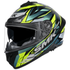 SMK Typhoon Rival Matt Black Blue Yellow (MA254C) Helmet