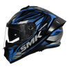SMK Typhoon Rival Gloss Black Blue Grey (GL256) Helmet - Moto Central