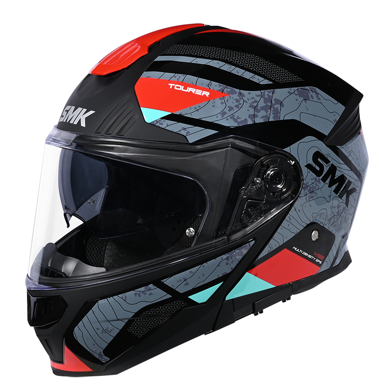 SMK Gullwing Navigator Black Grey Red Gloss (GL263) Helmet
