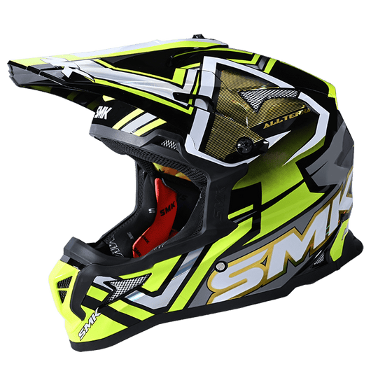 SMK Allterra XAces Black Grey Yellow Gloss (GL264) Helmet