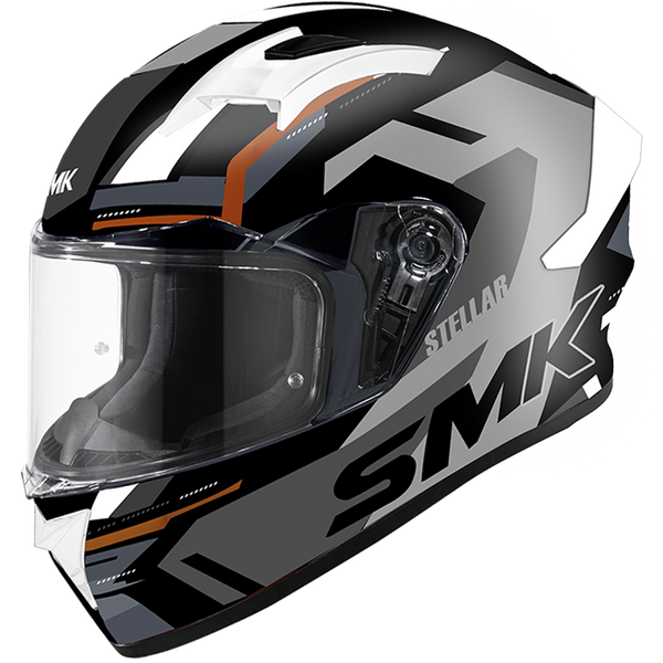 SMK Stellar Sports K Power Matt Black Grey Orange (MA267) Helmet– Moto ...